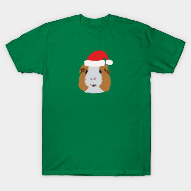 Christmas Orange and White Guinea Pig T-Shirt by KCPetPortraits